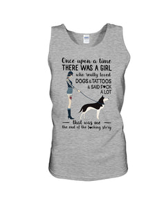 A Girl Really Loved Dogs And Tattoos  Unique Custom Design Unisex Tank Top