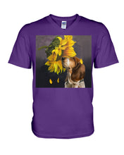 Load image into Gallery viewer, Basset Hound With Sunflower Special Custom Design For Dog Lovers Guys V-Neck
