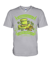 Load image into Gallery viewer, Born Lucky On Shamrock Happy St. Patrick's Day Printed Mug Guys V-Neck
