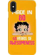 Load image into Gallery viewer, Black Phone Case Made In 80 40 Years In Awesomeness For Friends Phone case
