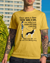 Load image into Gallery viewer, A Girl Really Loved Dogs And Tattoos  Unique Custom Design Guys Tee
