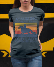Load image into Gallery viewer, Assuming I'm Just An Old LAdy Was Your First Mistake Retro Vintage Ladies Tee
