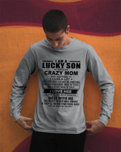 Load image into Gallery viewer, A Lucky Son Of A Crazy Mom Gift For Mom Unisex Long Sleeve

