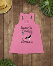 Load image into Gallery viewer, A Girl Really Loved Dogs And Tattoos  Unique Custom Design Ladies Flowy Tank
