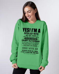 A Spoiled Wife Of An Awesome Grumpy Old Husband Trending Sweatshirt