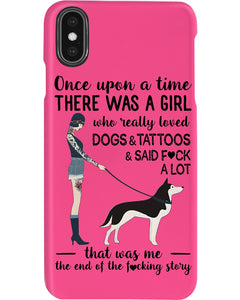 A Girl Really Loved Dogs And Tattoos  Unique Custom Design Phone case