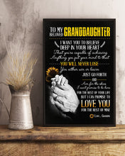 Load image into Gallery viewer, Believe Deep In Your Heart Grandma Gift For Granddaughter Vertical Poster
