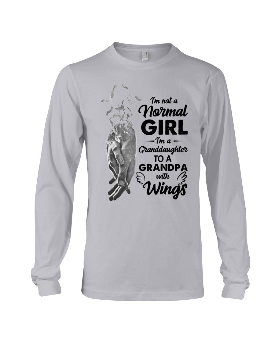 A Granddaughter To A Grandpa With Wings Handheld Gift For Granddaughter Unisex Long Sleeve
