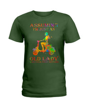 Load image into Gallery viewer, Assuming I'm Just An Old Lady Was Your First Mistake Colorful Design Ladies Tee

