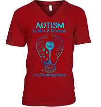 Load image into Gallery viewer, Autism Is Not A Disease It's Borderline Genius Special Custom Design Guys V-Neck
