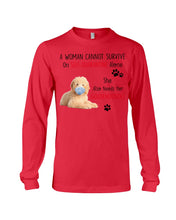 Load image into Gallery viewer, A Woman Can't Survive On Self-quarantine Alone Also Needs Golden Doodle Unisex Long Sleeve
