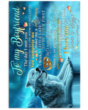 Load image into Gallery viewer, Blue Wolf Gift For Boyfriend I Love You Forever Vertical Poster
