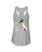Load image into Gallery viewer, Black Eared White Boxer Puppy Irish Today Green St. Patrick's Day Printed Mug Ladies Flowy Tank

