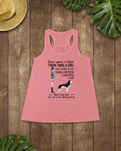Load image into Gallery viewer, A Girl Really Loved Dogs And Tattoos  Unique Custom Design Ladies Flowy Tank
