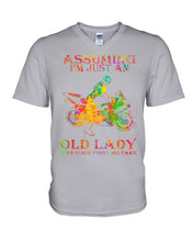 Load image into Gallery viewer, Assuming I'm Just An Old Lady Loves Motorbike For Sport Lovers Guys V-Neck
