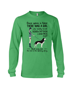 A Girl Really Loved Dogs And Tattoos  Unique Custom Design Unisex Long Sleeve