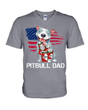 Load image into Gallery viewer, Black Phone Case Pitbull Dad Gift For Pitbull Lovers Guys V-Neck
