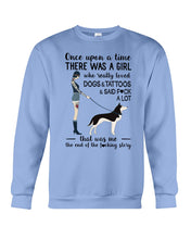 Load image into Gallery viewer, A Girl Really Loved Dogs And Tattoos  Unique Custom Design Sweatshirt
