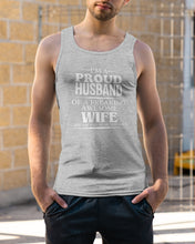Load image into Gallery viewer, A Proud Husband Of A Freaking Awesome Wife Gift For Family Unisex Tank Top
