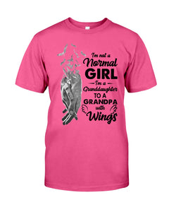 A Granddaughter To A Grandpa With Wings Handheld Gift For Granddaughter Guys Tee