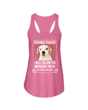 Load image into Gallery viewer, American Bulldog Personal Stalker St. Patrick's Day Printed Mug Ladies Flowy Tank
