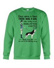 Load image into Gallery viewer, A Girl Really Loved Dogs And Tattoos  Unique Custom Design Sweatshirt

