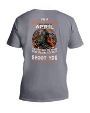 Load image into Gallery viewer, A Grumpy Old Man Was Born In April Will Shoot You For Birthday Gift Guys V-Neck
