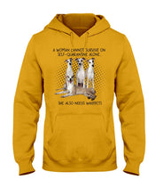 Load image into Gallery viewer, A Woman Cannot Survive On Self-Quarantine Alone She Also Needs Whippet Hoodie
