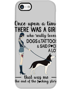 A Girl Really Loved Dogs And Tattoos  Unique Custom Design Phone case