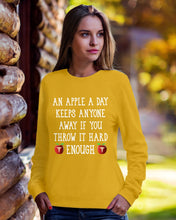 Load image into Gallery viewer, An Apple A Day Keeps Anyone Away Special Custom Design Sweatshirt
