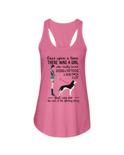 Load image into Gallery viewer, A Girl Really Loved Dogs And Tattoos  Unique Custom Design Ladies Flowy Tank
