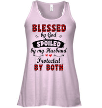Load image into Gallery viewer, Blessed By God Spoiled By My Husband Protected By Both Ladies Flowy Tank
