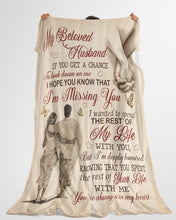 Load image into Gallery viewer, Always In My Heart Hand In Hand Custom Name Gift For Husband Fleece Blanket
