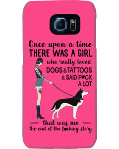 A Girl Really Loved Dogs And Tattoos  Unique Custom Design Phone case