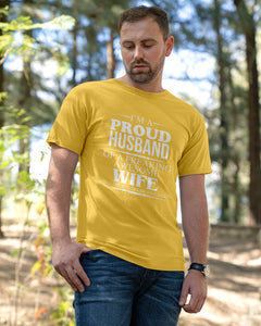 A Proud Husband Of A Freaking Awesome Wife Gift For Family Guys Tee
