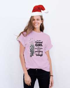 A Granddaughter To A Grandpa With Wings Handheld Gift For Granddaughter Guys Tee