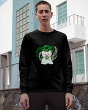 Load image into Gallery viewer, Bichon White And Green Clover Heart Design St Patrick's Day Gift For Dog Lovers Unisex Long Sleeve
