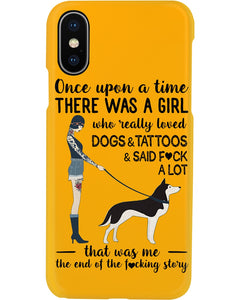A Girl Really Loved Dogs And Tattoos  Unique Custom Design Phone case