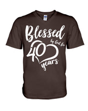 Load image into Gallery viewer, Blessed By God For  40 Years  Special Custom Design Guys V-Neck
