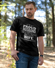 Load image into Gallery viewer, A Proud Husband Of A Freaking Awesome Wife Gift For Family Guys Tee

