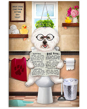 Load image into Gallery viewer, Bichon Frise Sitting Great Ideas Read Newspaper Gift For Dog Lovers Vertical Poster
