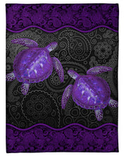 Load image into Gallery viewer, Beautiful Purple Turtle Paisley Pattern Gift For Turtle Lovers Fleece Blanket
