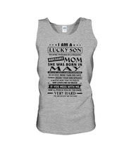 Load image into Gallery viewer, A Lucky Son Of A May Freaking Awesome Mom For Birthday Gift Unisex Tank Top
