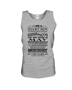 A Lucky Son Of A May Freaking Awesome Mom For Birthday Gift Unisex Tank Top
