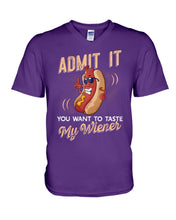 Load image into Gallery viewer, Admit It You Want To Taste My Wiener Gift For Friends Guys V-Neck
