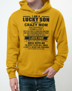 A Lucky Son Of A Crazy Mom Gift For Mom Hoodie