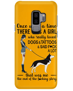 A Girl Really Loved Dogs And Tattoos  Unique Custom Design Phone case
