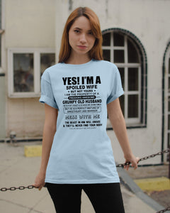 A Spoiled Wife Of An Awesome Grumpy Old Husband Trending Guys Tee