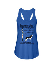 Load image into Gallery viewer, A Girl Really Loved Dogs And Tattoos  Unique Custom Design Ladies Flowy Tank

