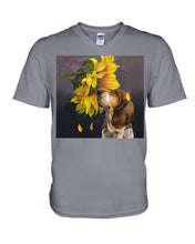 Load image into Gallery viewer, Basset Hound With Sunflower Special Custom Design For Dog Lovers Guys V-Neck
